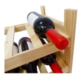 Meyvaser Botellero de Madera de Pino en Color Natural para 12 Botellas y con 2 Niveles de Altura